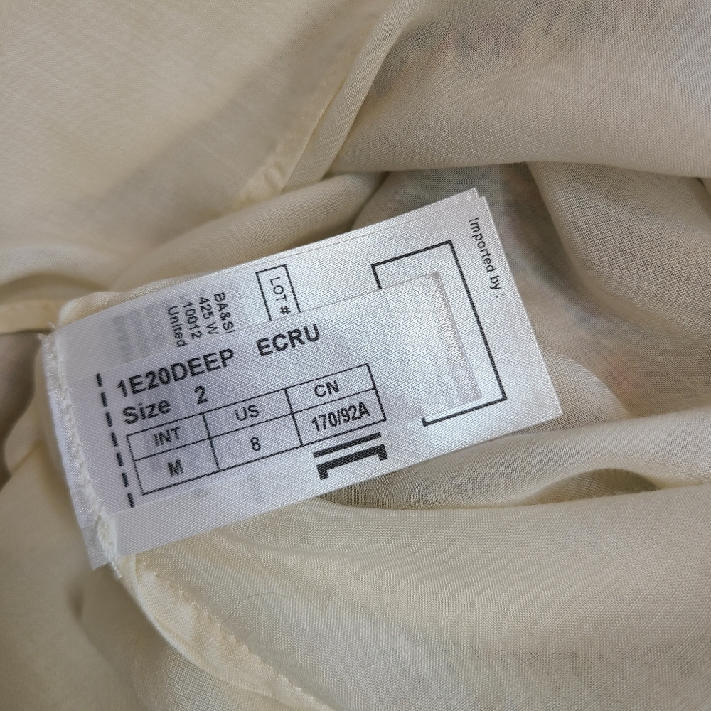 ba&sh Lady Dress Silk Metallic Multicolor Ruffles Mini Cream M - Picture 12 of 12